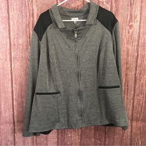 Avenue Black/ Grey Zip up Jacket